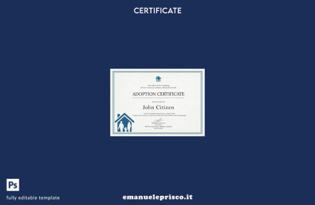 stile verificato Modello di certificato di adozione per bambini fantastici a cas